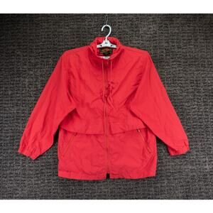 Vintage Eddie Bauer Jacket Womens Medium Pink Full Zip Windbreaker Vented